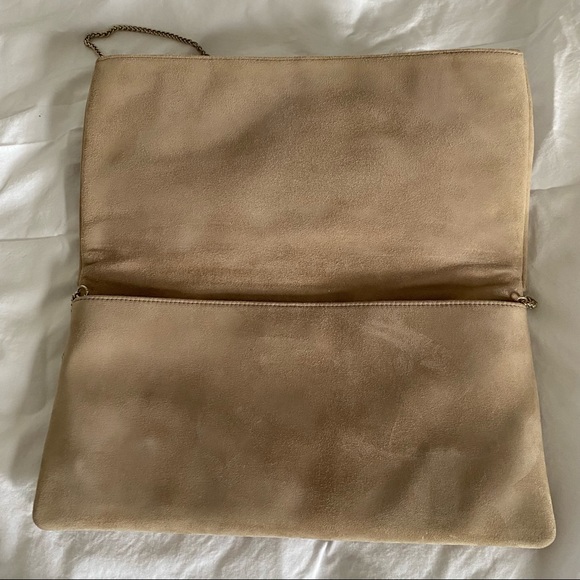 Reiss Goatskin Suede Foldover Twist Detail Clutch Bag - Picture 2 of 16
